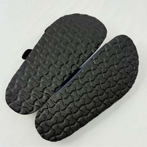 Cushionaire LANE Blue Nappa Leather Suede Pad Double Strap Slide Sandal - Picture 15 of 16